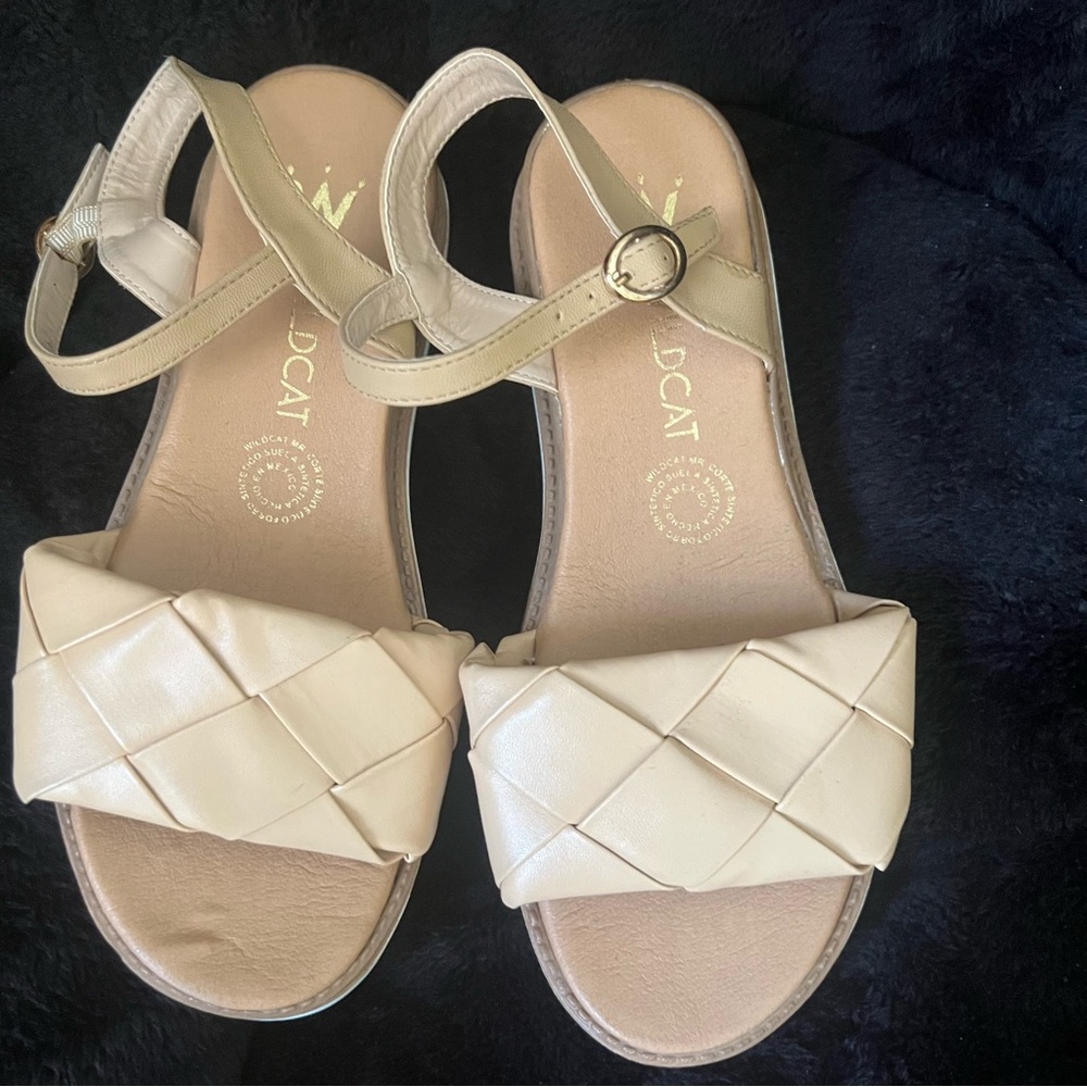 Wild Diva Cream Woven Sandals